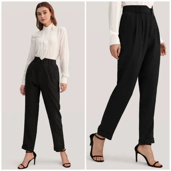 NWT Urban Outfitters Silence + Noise High Rise Pleated Taper Leg Trouser Pants 6 - Picture 1 of 10
